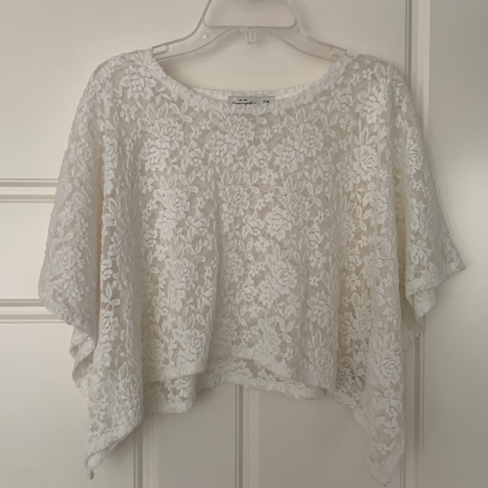 abercrombie kids s/m lace blouse